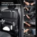 Car Leather Backseat Organizer with Tablet Bottle holder, Foldable Table Tray and  Tissue Box 